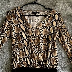 Bershka snakeskin print laser cut bodysuit